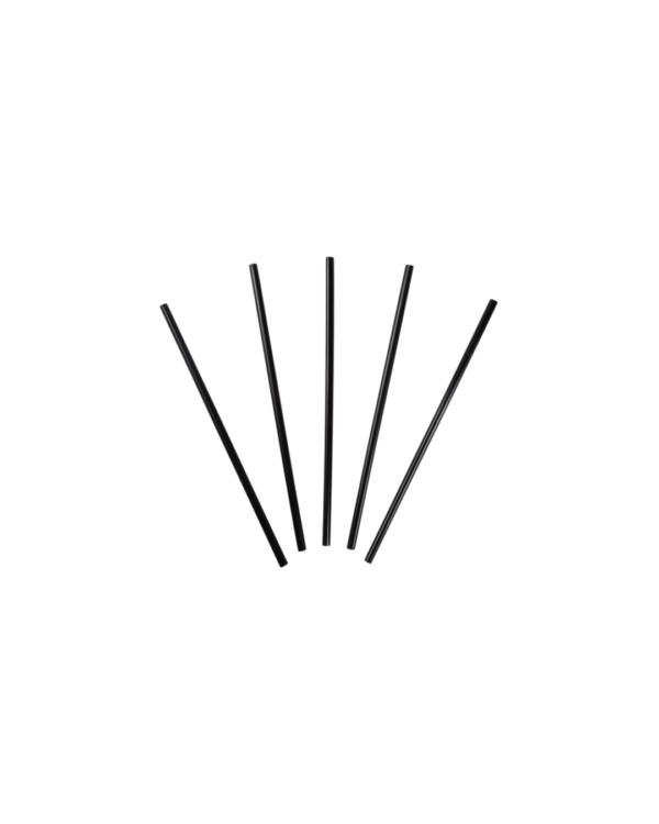 6" Biodegradable Black Super Cocktail Straws (9x 1000)