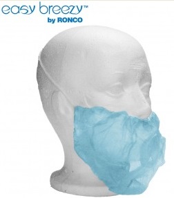 Polypropylene disposable beard cover, tie back