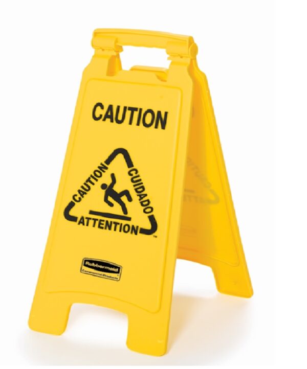 Rubbermaid Yellow Wet Floor Sign Printed in English & French