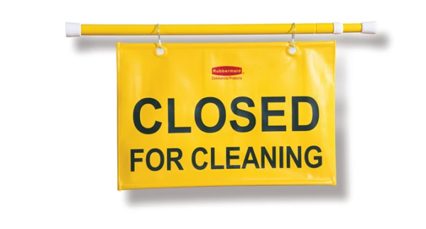 Hangable Safety Sign "Closed for Cleaning"