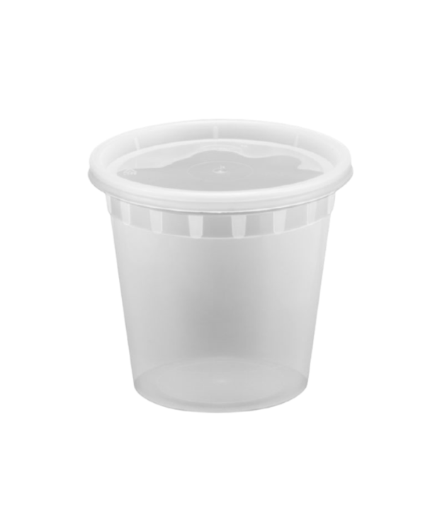 SC-24 24oz Plastic Round Clear Deli Container With Vent Lid