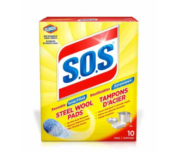 S.O.S. Steel Wool Soap Pads 10/Pack 6pkg/Case